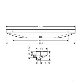 Держатель настенный Hansgrohe Rainfinity Porter 500 26858700 с полкой